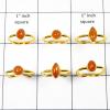 6 Pcs Assorted Cab Ring A - WPGR999 Gold Plating Carnelian Solid 925 Sterling Silver Plain Ring Lot